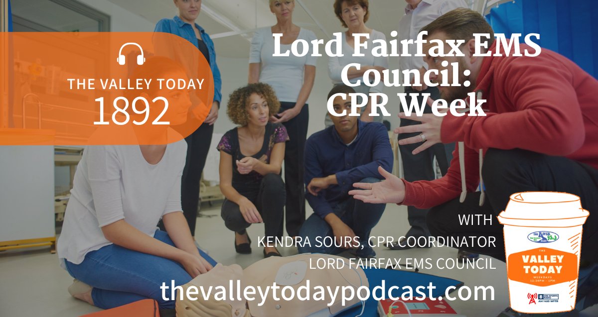 It's #CPRWeek Lots of great info on #TheValleyToday this afternoon with Lord Fairfax EMS Council about learning and performing #CPR Kendra walks Janet through what to do if she witnesses a cardiac event, and explains how AEDs work. Listen here: bit.ly/43hWwgX