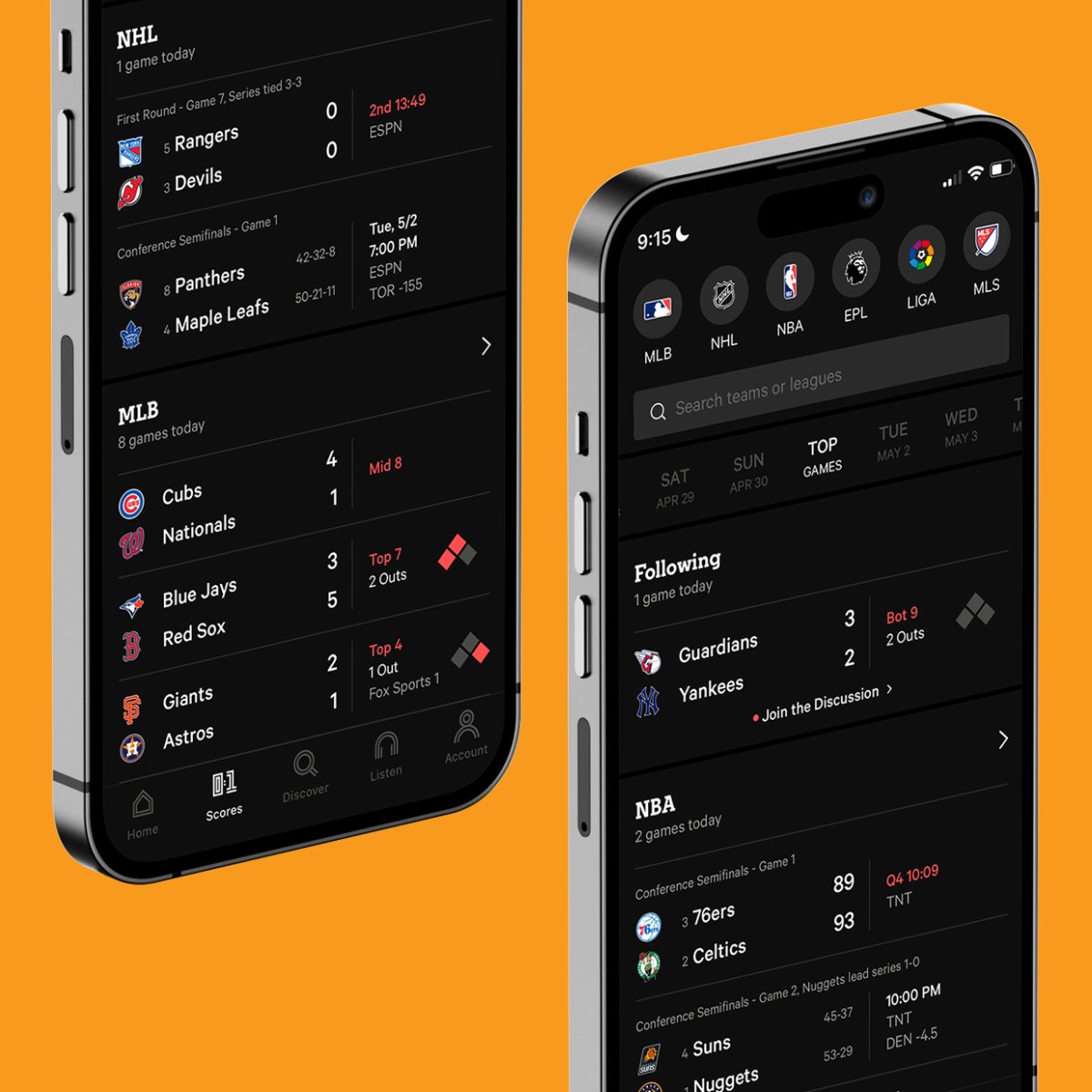 LogandoEmser7's tweet photo. My team @TheAthletic has been working on a new and improved scores landing tab for for quite some time—and it has arrived! https://t.co/uXQ378RRbs