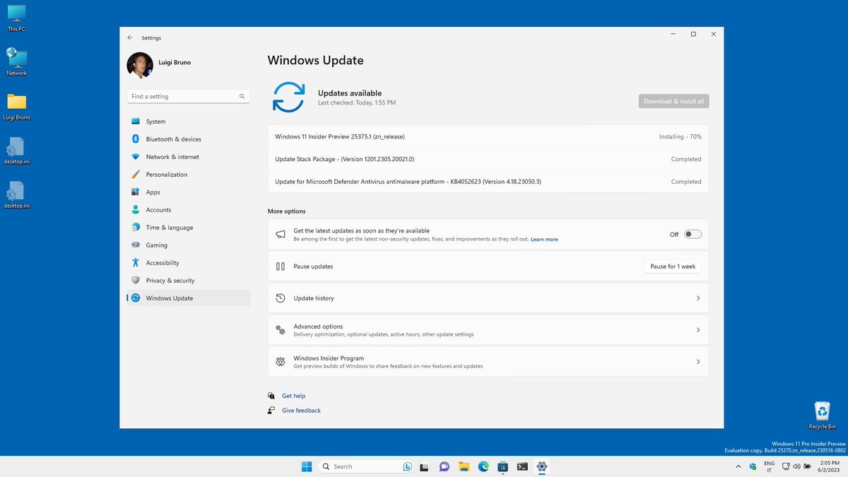 LuigiLCBBruno's tweet photo. New Windows 11 Insider build 25375.1 installation... @Windows @windowsinsider 
#Windows #Windows11 #WindowsInsider #WindowsInsiderMVP #WIMVP https://t.co/CuFUyaLw9v