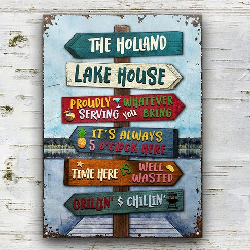 Lake House Proudly Serving Whatever You Bring - Personalized Custom Classic Metal Signs 
Get it here: metalsignsstore.com/products/lake-…
#family #chickens #farmlife #chickenlife #chicken #rooster #hens #chick #funny #fluffybird #blonde 💜📷#funnychicken #sleepy
