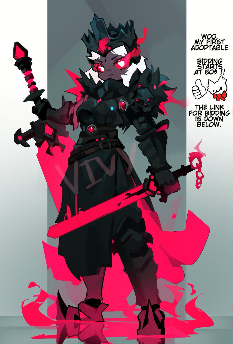 The Dark Queen Knight adoptable is live❤️
Auction link below <3