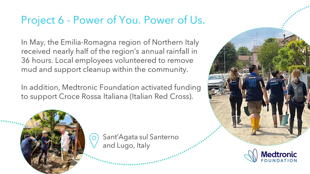 As flooding impacted Northern Italy last week, local @Medtronic employee volunteers came together to support their community by removing mud from homes, schools, and streets. #P6volunteer #PowerOfYouPowerOfUs