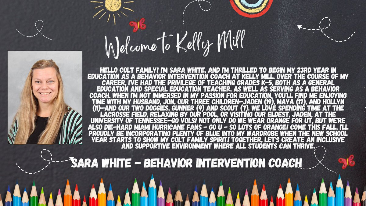 Welcome, Sara White to our Colt Family!