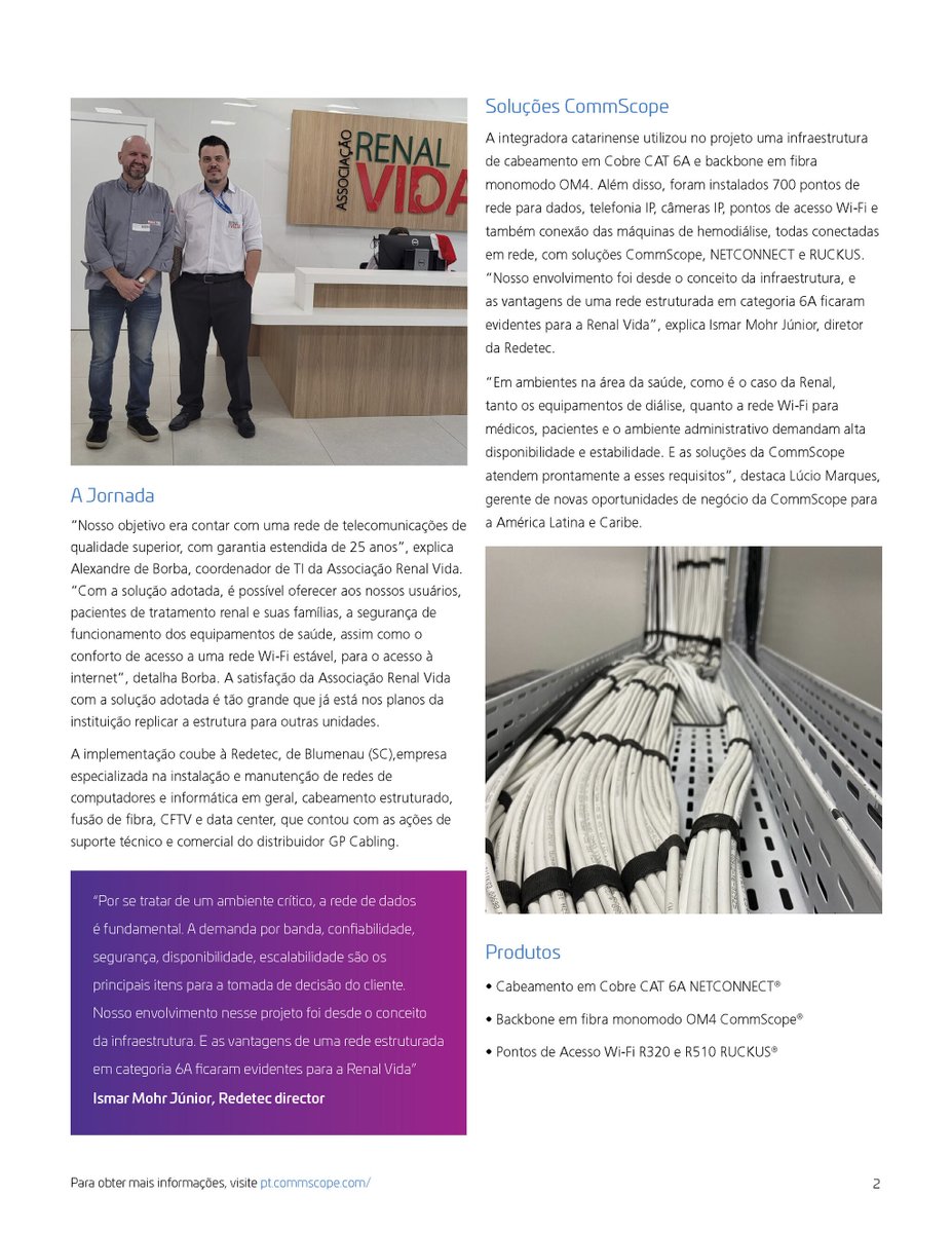 GpCabling's tweet image. Nova sede da Associação Renal Vida adotou soluções de cabeamento e wi-fi da CommScope® e criou uma rede segura e estável, oferecendo aos pacientes uma melhor experiência, além de maior segurança no funcionamento dos equipamentos de saúde. 
Confira em mla.bs/eb685cef