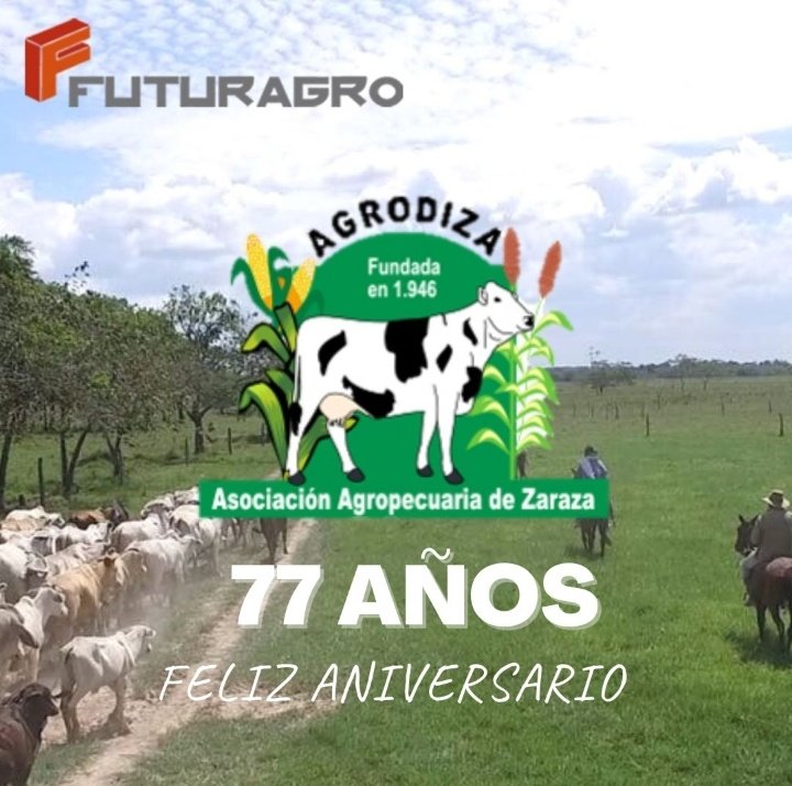 Feliz Aniversario a los compañeros de la Asociación Agropecuaria de Zaraza #Agrodiza,  que hoy arriba a sus 77 años de fundada.

A todo su equipo les deseamos que sigan adelante con el mismo compromiso y empeño, contribuyendo con el desarrollo agropecuario del estado Guárico.