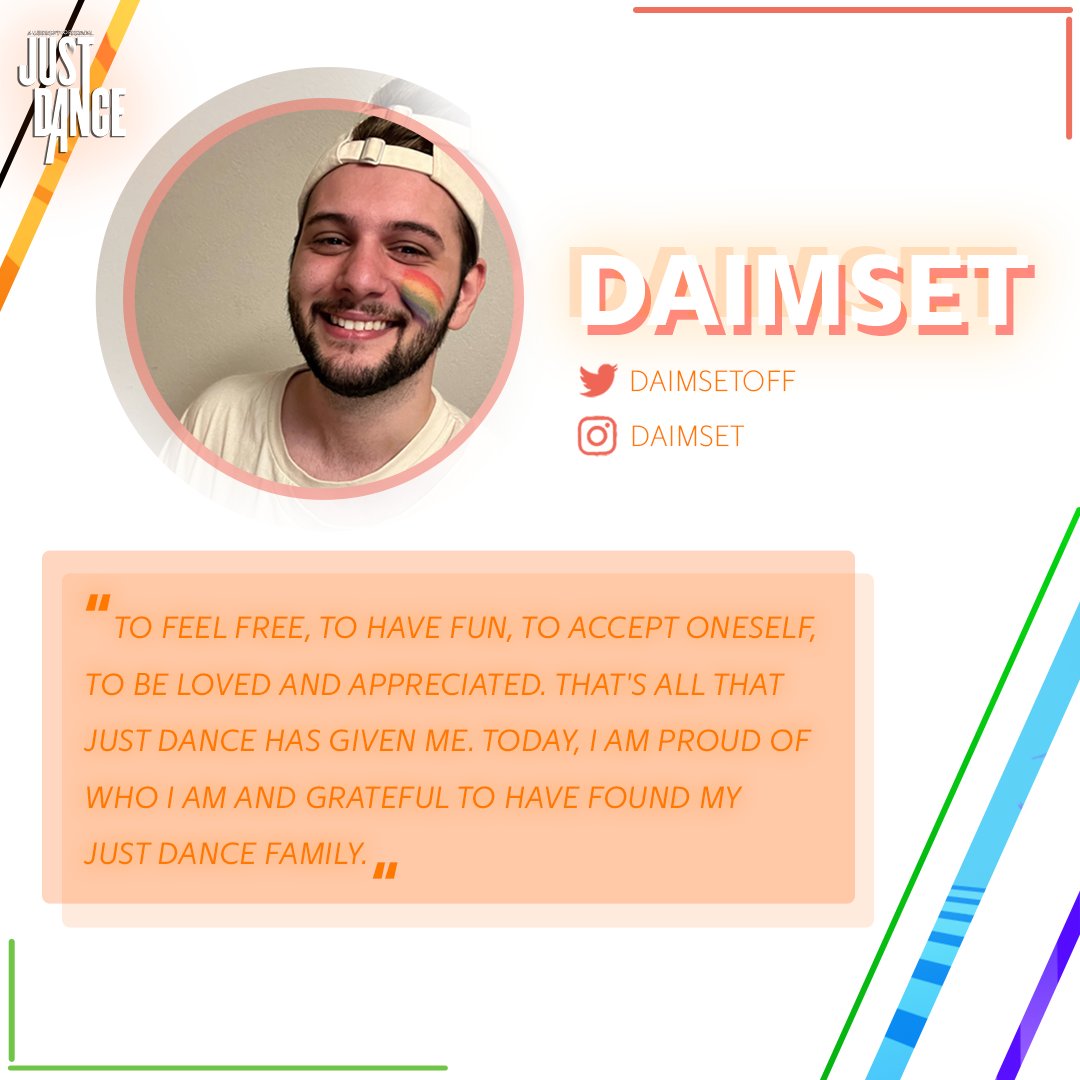 justdancegame's tweet photo. #PrideMonth is HERE dancers, and we're doing something special - we'll be shining a spotlight on a few Just Dancers that let us know how they've come into their self-expression ❤️ We LOVE hearing your stories and we couldn't do what we do without your flavour of fun 🕺 https://t.co/6VAYqTh9fu