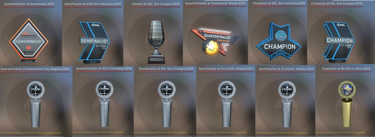 csmoneytrade's tweet photo. RIP Major trophies creativity 😢 Which trophy looks the best? 🏆 https://t.co/V8gIx9qIon
