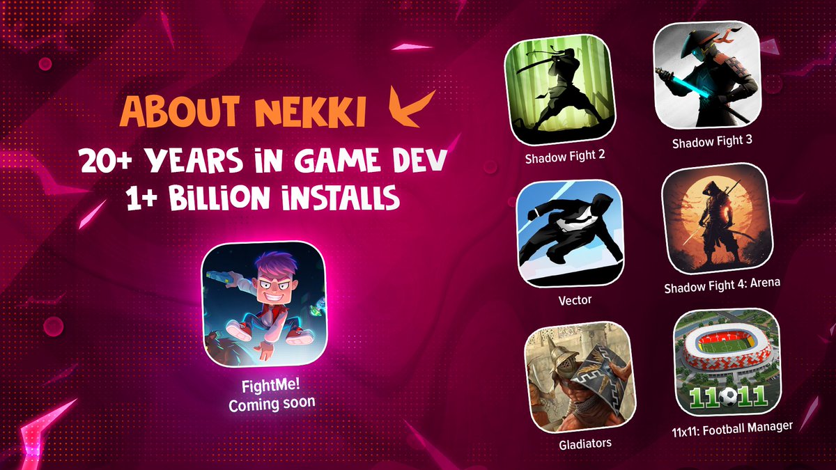 Nekki is here to rock web3 ⚡️ With 20+ years of game dev and one billion installs across our hit games (@ShadowFight_3, @SFArenaGame, @vectorthegame), we know how to build games. Now, we're bringing that expertise to the web3 world. Get ready for our next project — Fight Me! ✊