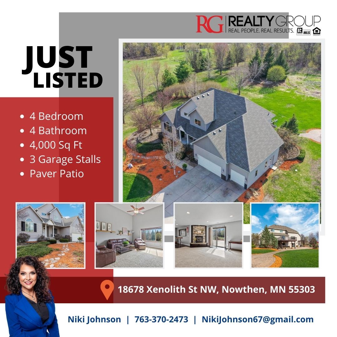 Congratulations, Niki, on your New Listing! This property is now ACTIVE on the MLS!
Contact Niki for more information or a private showing!

#Congratulations #JustListedMN #RealtyGroupMN #NikiJohnsonRealtor #IntegrityConcierge #RealEstateSupport #RealEstateMN #NowthenMN