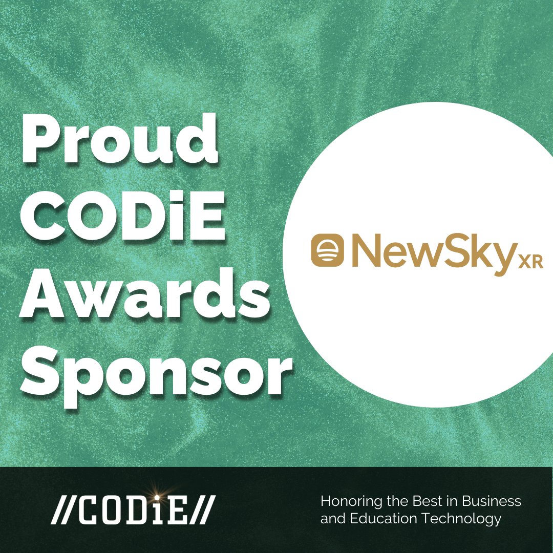 📣 A huge thank you to @newskyxr! 🙌🌟 The #CODiEAwards on June 21st and 22nd would not be possible without their support. We are incredibly grateful for their commitment to driving innovation. #newskyxr