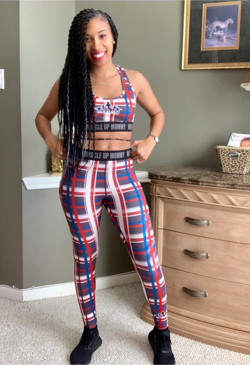 Red, White and NEW! Shop extended sizes on our Morgan Multi Plaid Set. XS-3XL 
MuscleUpMommy.com ❤️💙