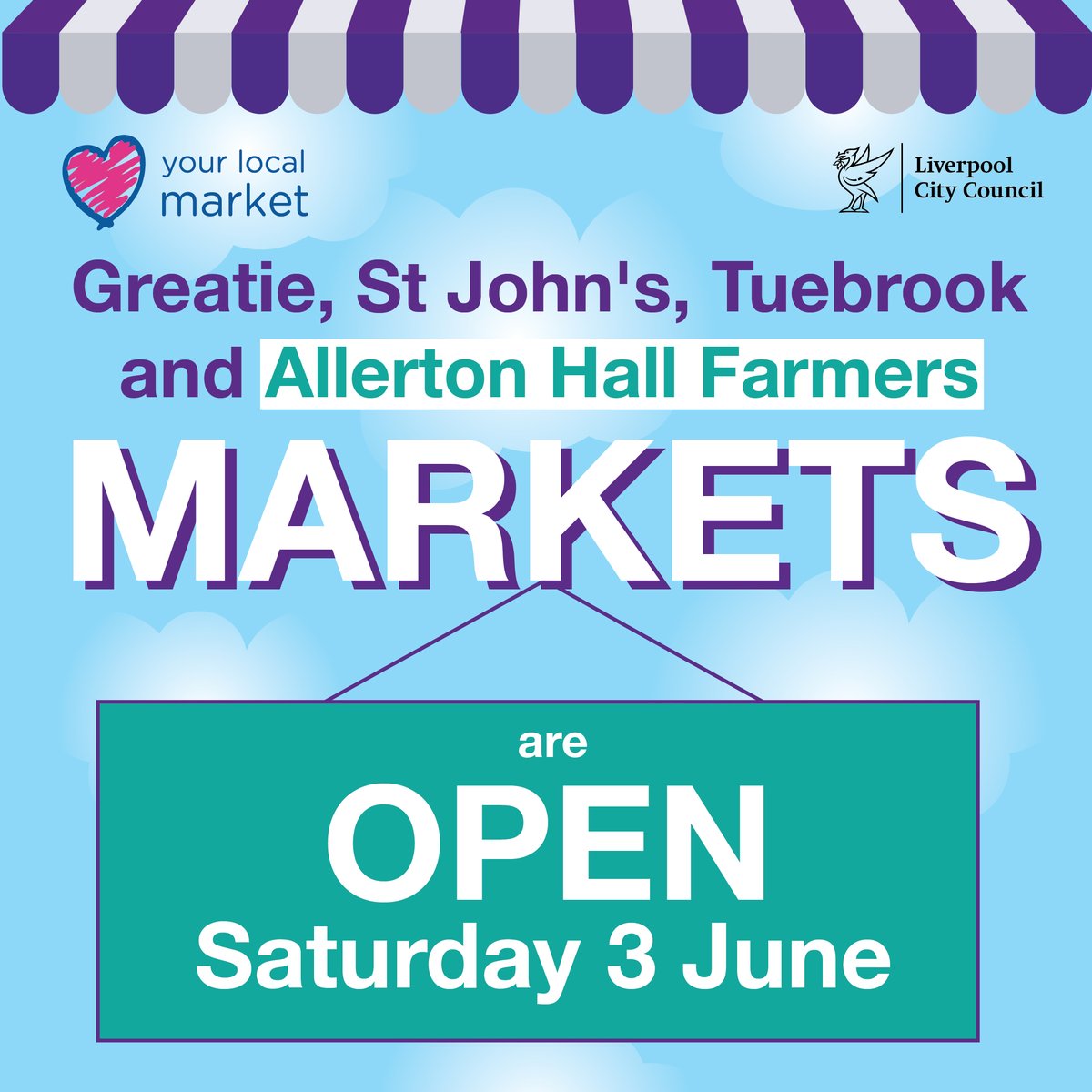 Fancy getting out in the sunshine? 😎 

Four fab markets are open on Saturday, why not pay them a visit?

⏰ Opening times bit.ly/3Ww0QGx