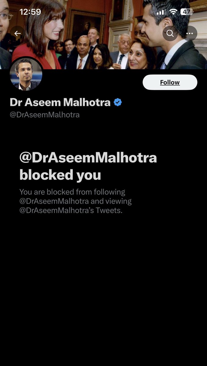 I’ve been calling on <a href="/DrAseemMalhotra/">Dr Aseem Malhotra</a> to discuss his views with a doctor who disagrees with him. Crickets…
I call him out for shamelessly sharing an unconfirmed rumor about a celebrity and he blocks me. 

Don’t be fooled. He can’t risk his grift with an open debate.