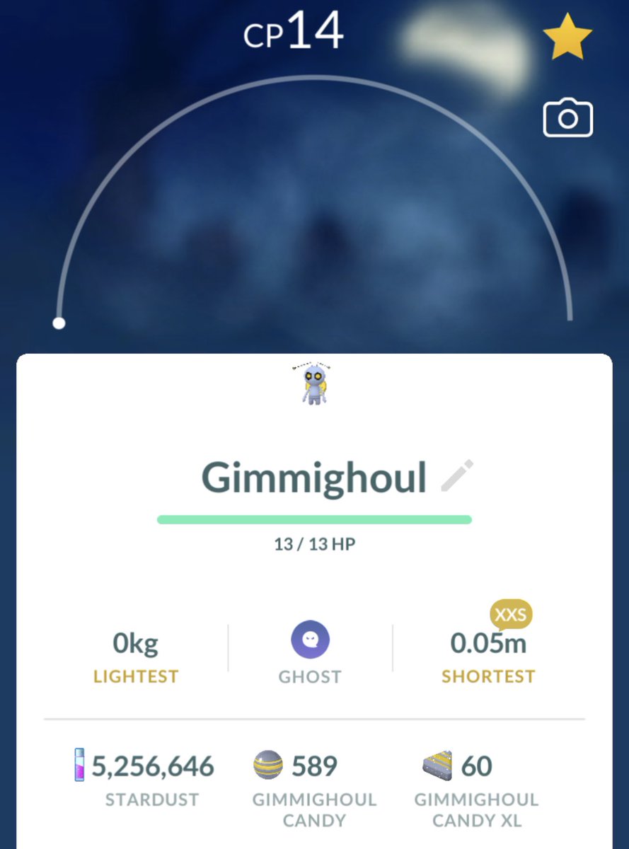 Joeeeyyy_13's tweet photo. Does anyone have a smaller Gimmighoul? I’d love to see them! #PokemonGo #PokemonGOApp #TinyPokemon #Gimmighoul #PokemonGOfriends #PoGoUK #LetsGO https://t.co/K5IvVXQQwH