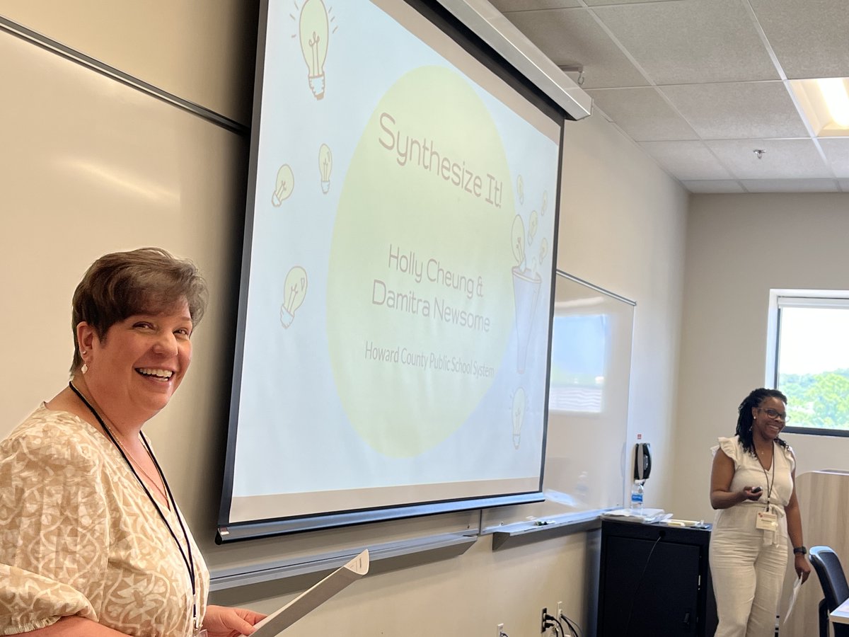jonathanwray's tweet photo. @hcpss_secmath leaders, @DamitraNewsome and Holly Cheung @love4math, sharing how teachers can synthesize the big ideas of math lessons to help deepen student understanding of key math concepts at the MCTM Math Coaching Conference @StevensonU @hcpss #hcpss https://t.co/pgx5NbM75M