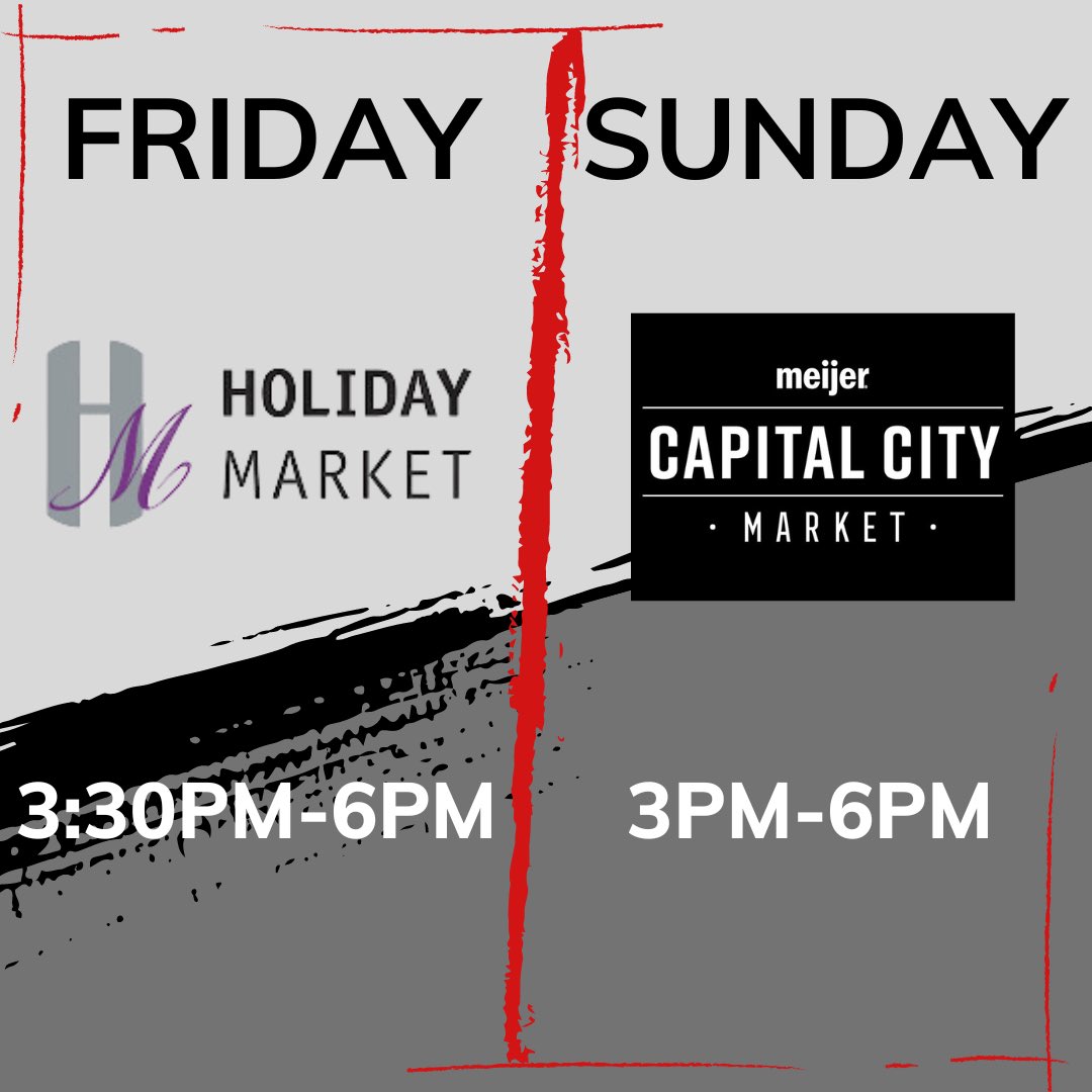 Come see Christina!!!  🌭🌭

Today:
@HolidayMarketRO 
Sunday
@CapitalCityMKT 

#timeforaconey #redhotschilisauce #holidaymarket #capitalcitymarket