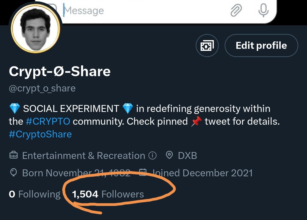 crypt_o_share's tweet photo. 💚 1500+ LFG!
#CryptoShare https://t.co/COxe7vlthi