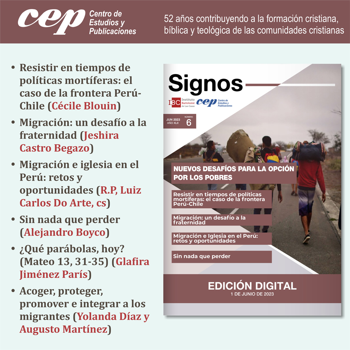 cepeditorial's tweet photo. #nuevapublicacion #revistaSIGNOS Nro. 6 del mes de junio del 2023
#DescargaGratuita de la revista en https://t.co/q1TD9ifTBr https://t.co/Gg4iIHfggW
