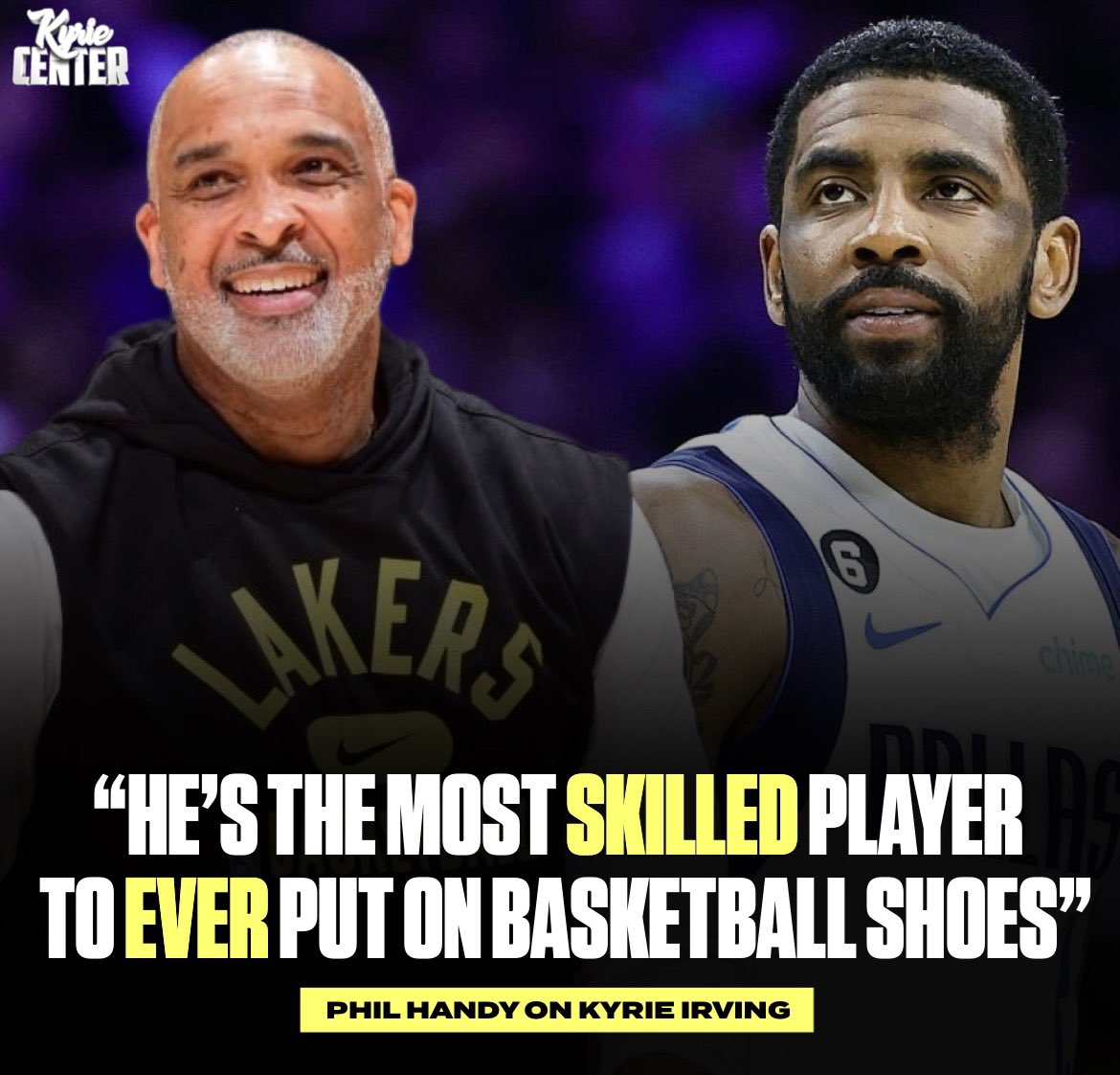 kyriecenterig's tweet photo. Phil Handy said Kyrie Irving is the most skilled player to “ever wear basketball shoes” 👀 https://t.co/y6gOYbwhqd