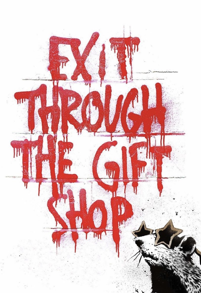 @th_alchemist_ @CreditNinja8 GM ! This is 🔥🔥
  - Banksy is what got me into  🖤Pop Art 🖼️
 Then NFT 's 🙈  ... watch  this FLick 
'Exit from the Grift Shop '