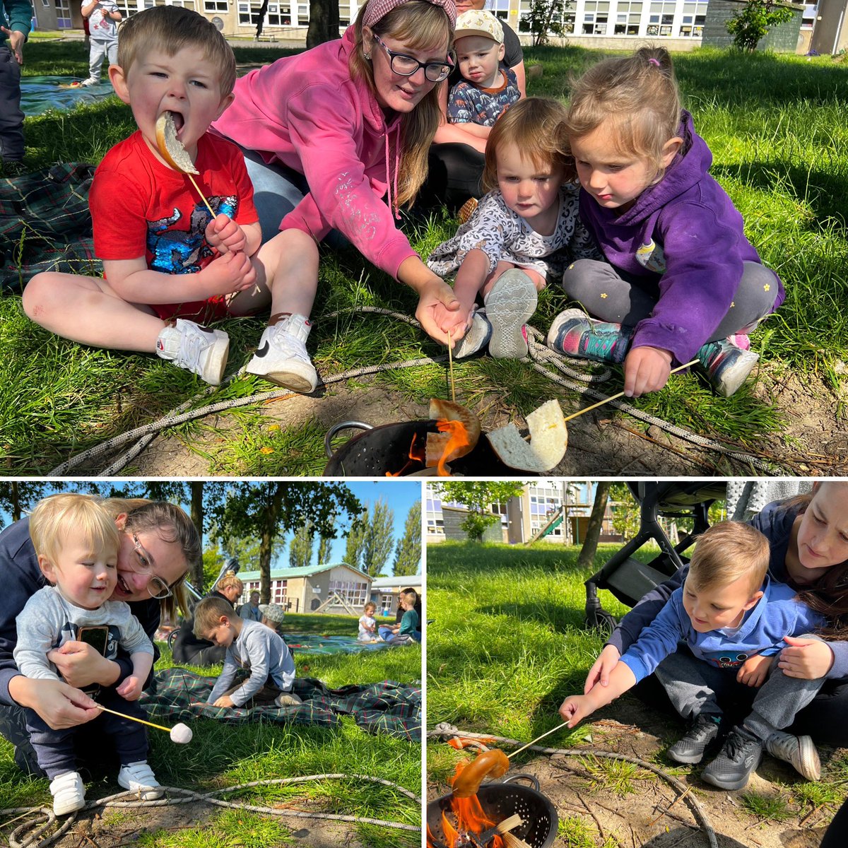 A #BacktoNature session in the sun today! ☀️ Lovely to see some new faces and some children from our home visits again! Great to see everyone’s confidence around the fire pit growing 🔥😁 #transition #familylearning #confidentindividuals