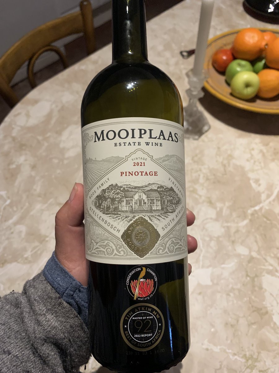 Always amazing!! ⁦<a href="/MooiplaasWines/">Mooiplaas Wines</a>⁩ ⁦<a href="/Winemag/">Winemag</a>⁩. Actually my favourite #pinotage