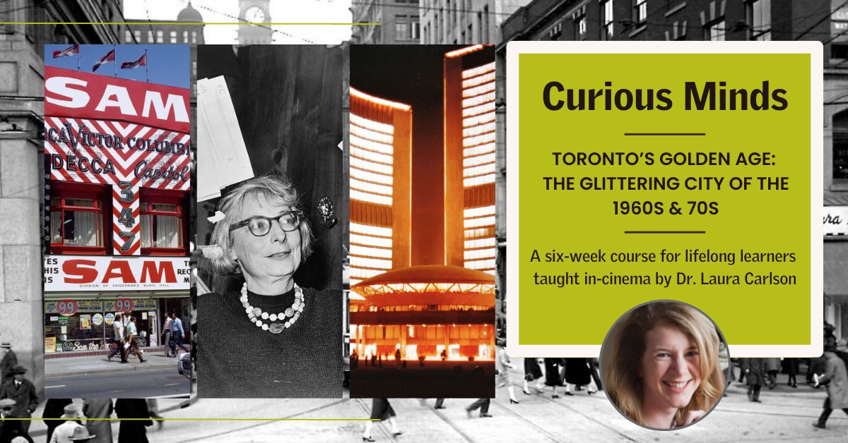 🗓️ Mondays: Discover the glittering history all around us with the Oxford-educated Dr. <a href="/lauramcarlson/">Laura Carlson</a>  as she leads an expedition into Toronto’s golden age of the 60s &amp; 70s.

Register now: hotdocs.ca/whats-on/films…
