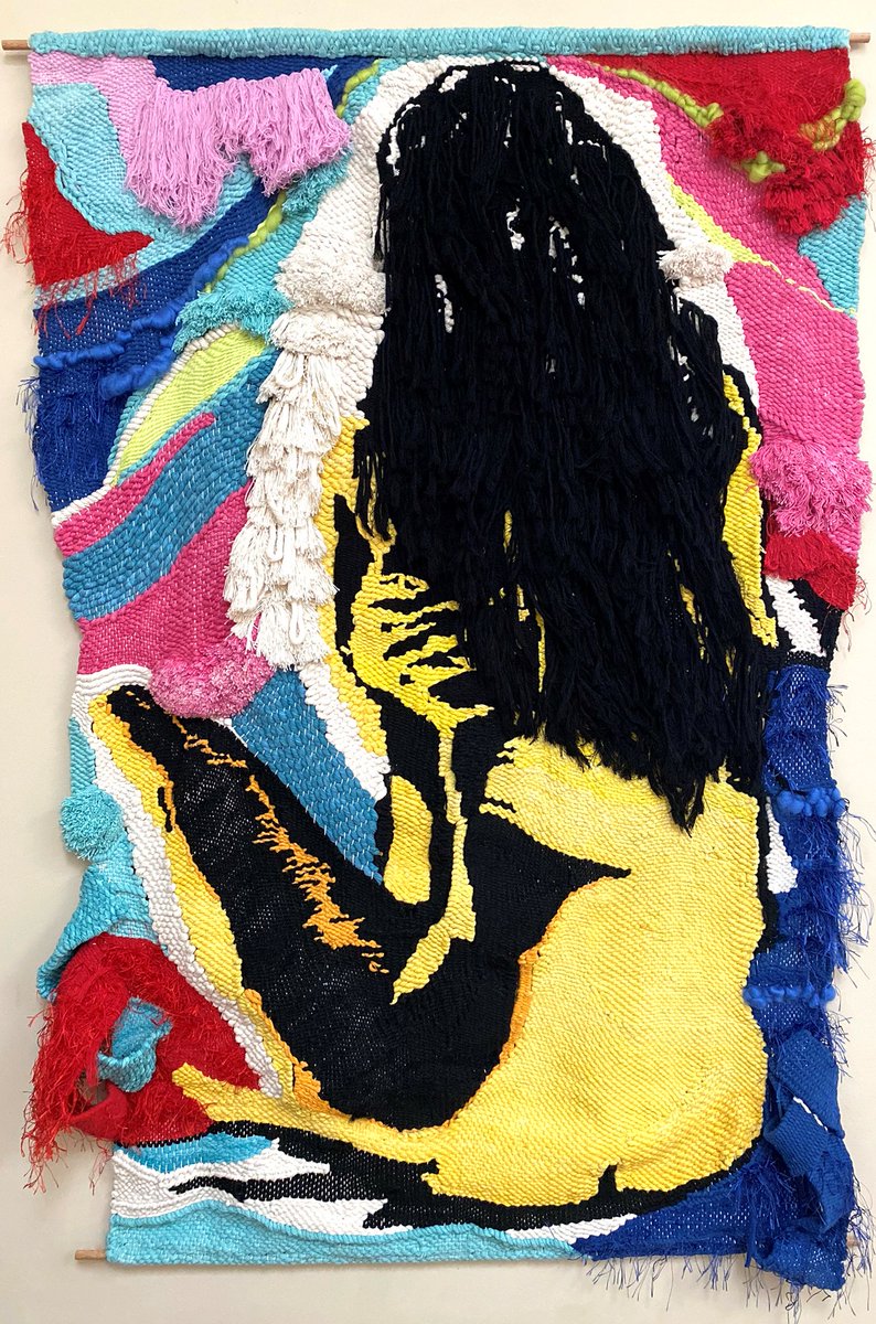 Chiara Vincenzi's work is currently on view at Woman Made Gallery.

Rebirth (2020-2021)
hand-woven tapestry, cotton yarn, hand-dyed cotton, wool roving, recycled T-shirts
52 x 36.25 in.

womanmade.org/artwork/chiara…

#womanmadegallery #feministart #womenartists #womanlifefreedom