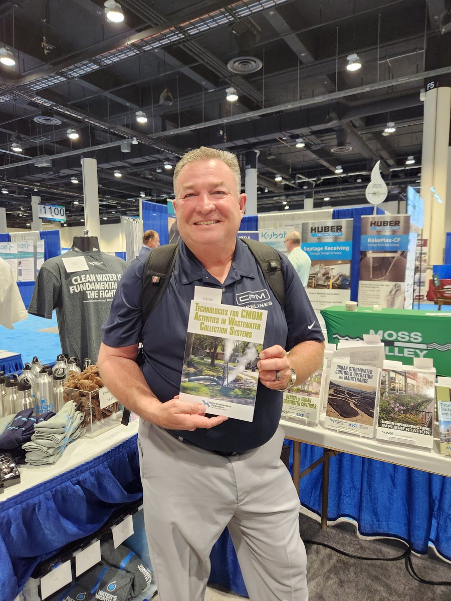 LornaErnst's tweet photo. Enjoyed a visit with Technologies for CMOM Activities in Wastewater Collection Systems (https://t.co/fyLGHwcbfx) contributor Jimmy Stewart here in the #FWRC23 WEF Bookstore!

@FWEA75 @WEForg #collectionsystems #wastewater https://t.co/8ErAIKLkUS