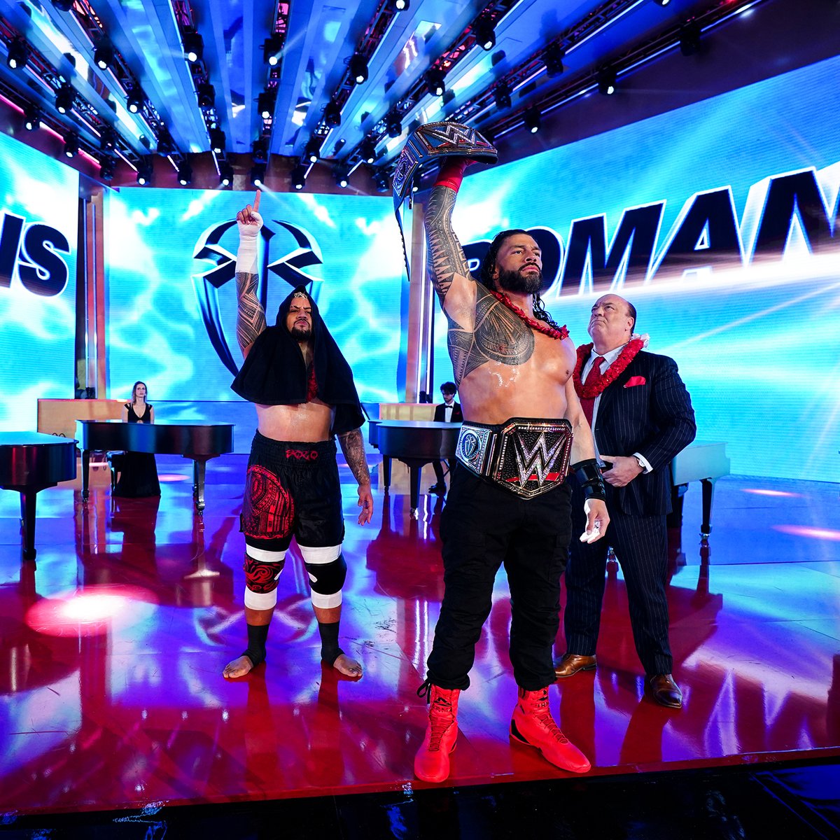 WWE (@wwe) on Twitter photo ☝️☝️☝️
TONIGHT, we celebrate 1,000 days as champion. 
TONIGHT, we celebrate history. 
TONIGHT, we celebrate <a href="/WWERomanReigns/">Roman Reigns</a>.
#SmackDown ☝️☝️☝️
TONIGHT, we celebrate 1,000 days as champion. 
TONIGHT, we celebrate history. 
TONIGHT, we celebrate <a href="/WWERomanReigns/">Roman Reigns</a>.
#SmackDown
