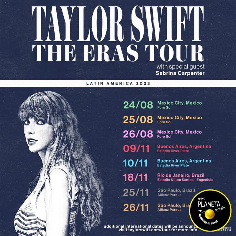 ¡Además, #TaylorSwift promete que muchas más fechas para ‘The Eras Tour' se darán a conocer pronto!