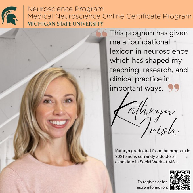 Register today for both MSU’s Medical Neuroscience &amp; its Neuroscience and the Law Online Graduate Certificate Program! #neuroscience #neuroscienceonline #research #gradschool #onlineprogram #msupsl #medicalschool #MCAT #phd #LSAT #lawschool #criminaljustice #forensics #socialwork