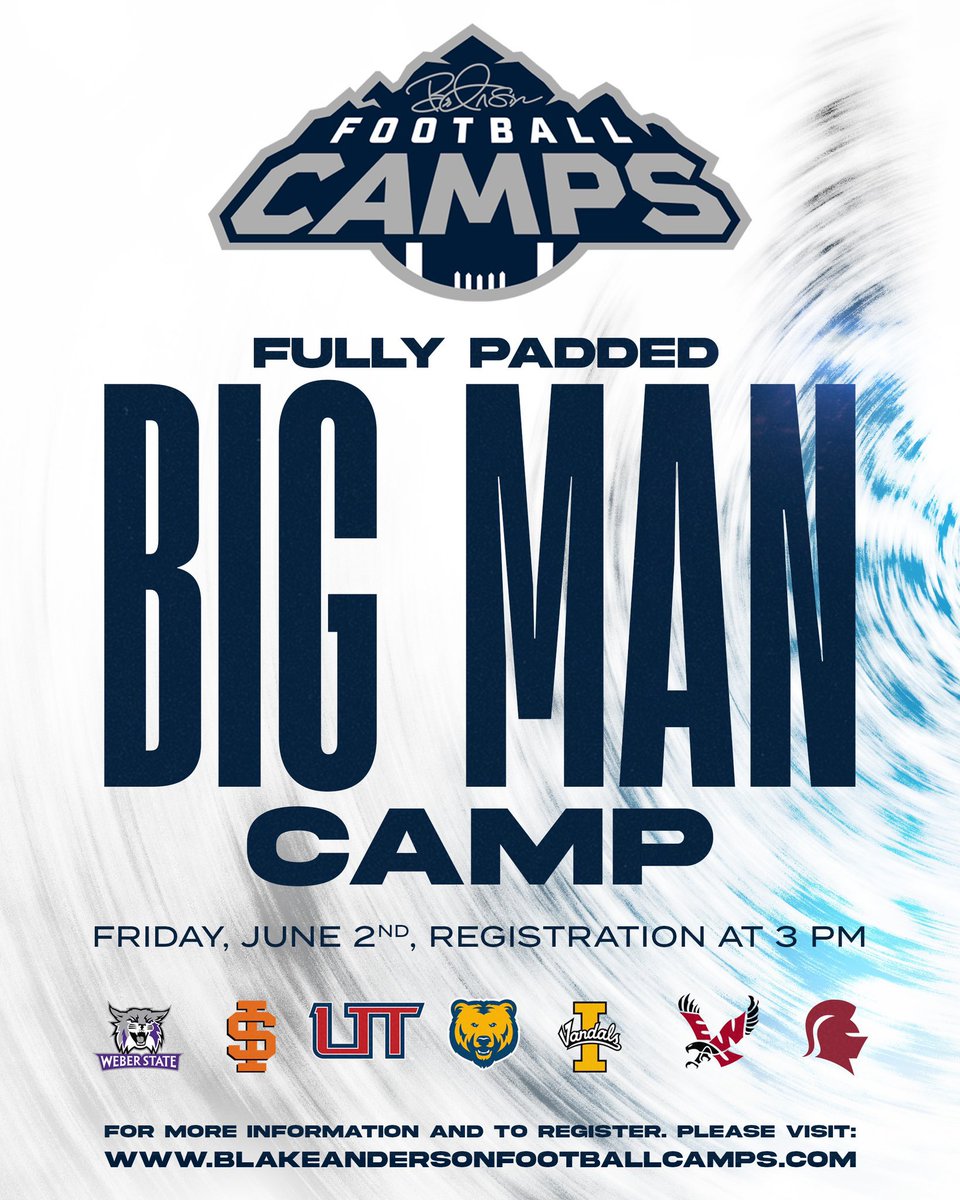 Excited to show my skills and compete in the Utah State Big Man Camp today! @USUFootball @DjTialavea_86 @CoachZoo90 @kanuch78 @CoachPPeterson @cavemanfootball