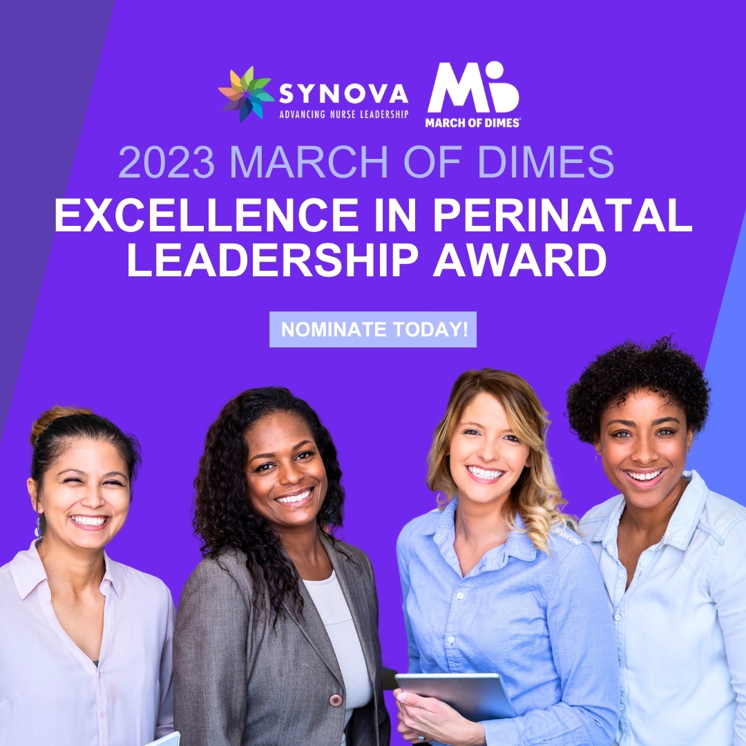 Nominations are open for the 2023 March of Dimes Excellence in Perinatal Leadership Award! 

synovaassociates.com/march-of-dimes…

#marchofdimes #synovaNICU #nurseleaders #nurseleadership #nicunurse #perinatalnurse #marchofdimespartner