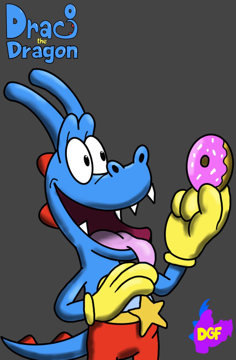 Happy #DonutDay everyone! Draco's loving it XD
#ArtistOnTwitter  #Donuts #DracotheDragon #indiegame #indie #dragon #cartoon #digitalart #Anthro #anthroart