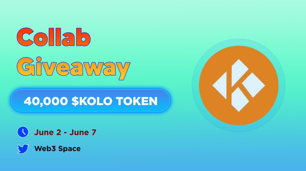 WEB3 Space (@web_3space) on Twitter photo 🥳Kolo NFT × WEB3 Space #FCFS #Collab #Giveaway
🤩Prize Pool : 40,000 $KOLO
To Enter ⤵️
➡️ Follow <a href="/KOLONFT/">KOLO.Market</a>
➡️ Like, RT & Tag 3 Friends
➡️ Finish Gleam : wn.nr/FbJXG4X
⏰ 7th June
#Airdrop #AirdropCrypto #AirdropAlert #ETH #WEB3SPACE 🥳Kolo NFT × WEB3 Space #FCFS #Collab #Giveaway
🤩Prize Pool : 40,000 $KOLO
To Enter ⤵️
➡️ Follow <a href="/KOLONFT/">KOLO.Market</a>
➡️ Like, RT & Tag 3 Friends
➡️ Finish Gleam : wn.nr/FbJXG4X
⏰ 7th June
#Airdrop #AirdropCrypto #AirdropAlert #ETH #WEB3SPACE