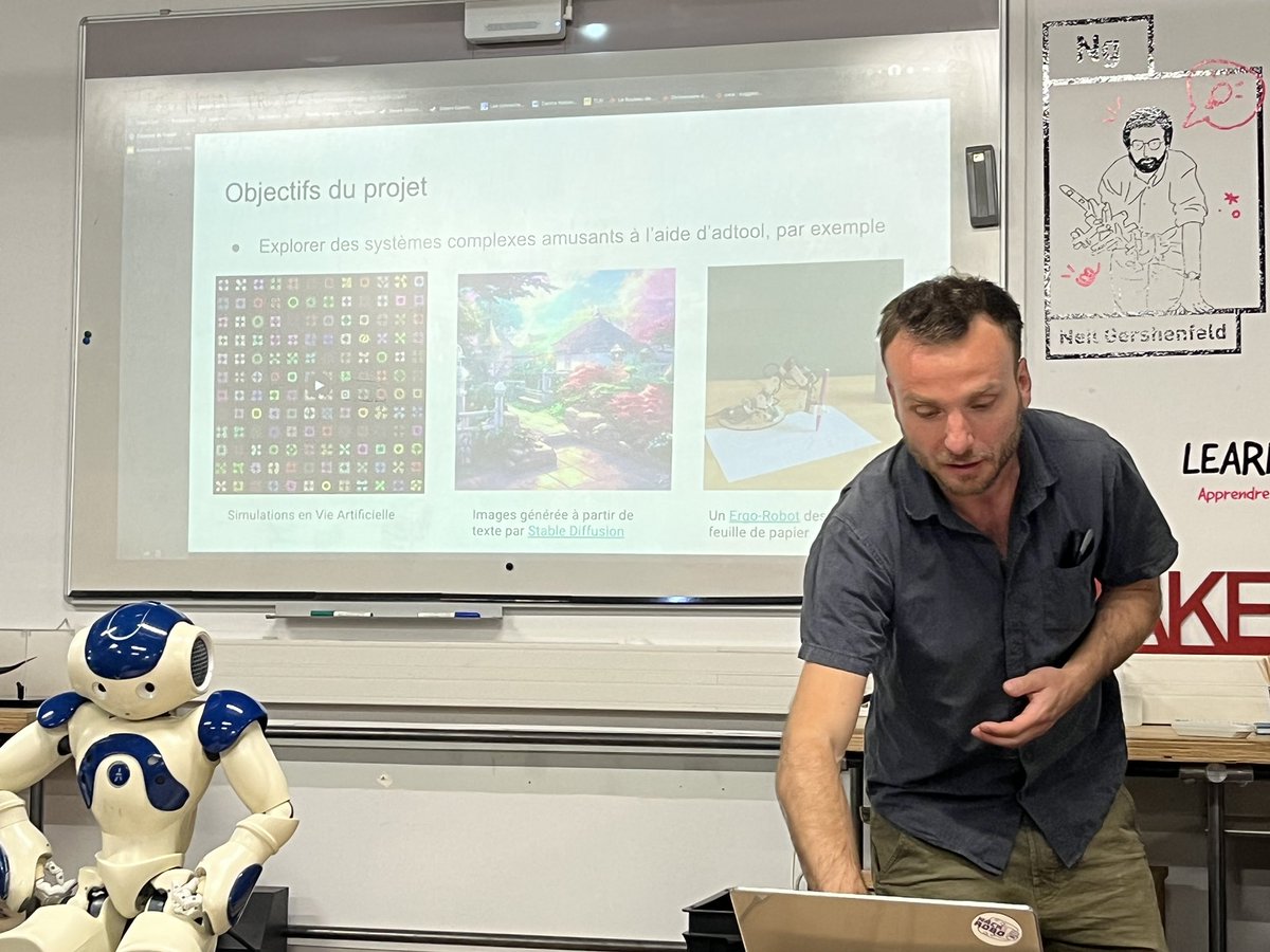 neuronalX's tweet image. @Clement_MF_ et Jesse présentent leur projet #hack1robo 

Découverte automatisée en intelligence et vie artificielle 

@FlowersINRIA @Inria_Bordeaux @capsciences