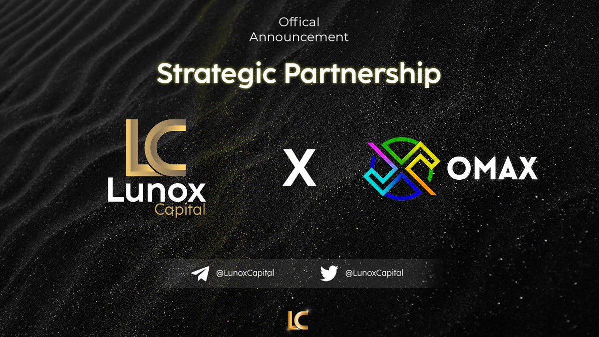 LunoxCapital's tweet photo. We are proud to announce our new strategic partnership with @OmaxToken 

#OMAX is a very promising project with a huge ecosystem and a high-quality Blockchain technology.

We expect this partnership to be beneficial for both parties.

Sky is the limit! https://t.co/AlhEYCkrJ1