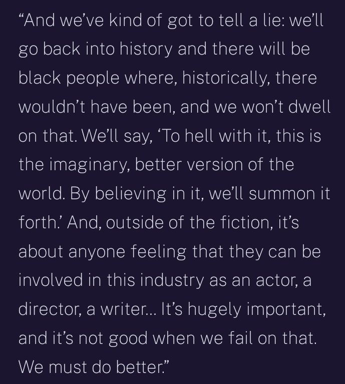 @Citrakite @Thor_Odinson @David_Leavitt They also need to remember Steven Moffat's specific comment on the upper-class black Victorians in that episode of Dr Who.

When the ends justify the means, you can justify anything.