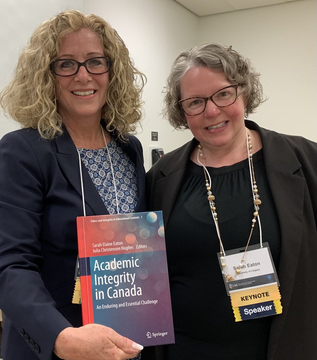 YU_President's tweet photo. Presenting with ⁦⁦@DrSarahEaton⁩ ⁦our open access book https://t.co/rEA4XJ3JtZ. With 288k downloads to date, it includes the voices of Canadian academics (faculty, librarians, teaching centre staff administrators) on this “enduring &amp; essential challenge”. https://t.co/g9qetc8Qzr