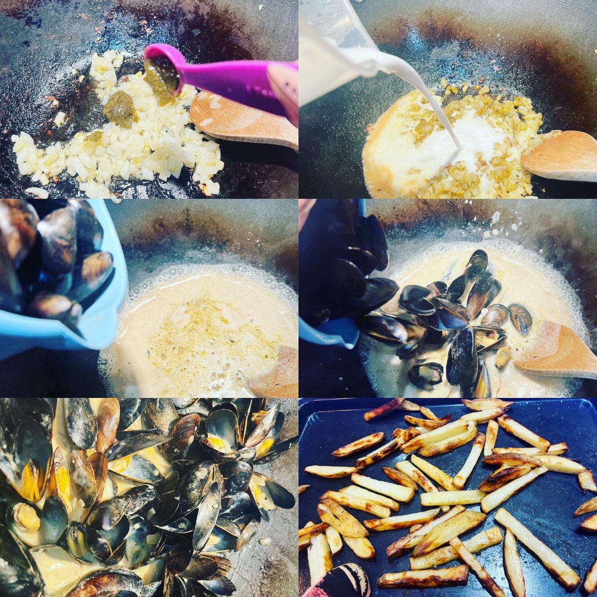 Happy #nationalfishandchipday Thai Green Mussels & Chips. 💚 Mussels from @docksidesea and the recipe from @HeroesFish @FoodTCentre #fishheroes