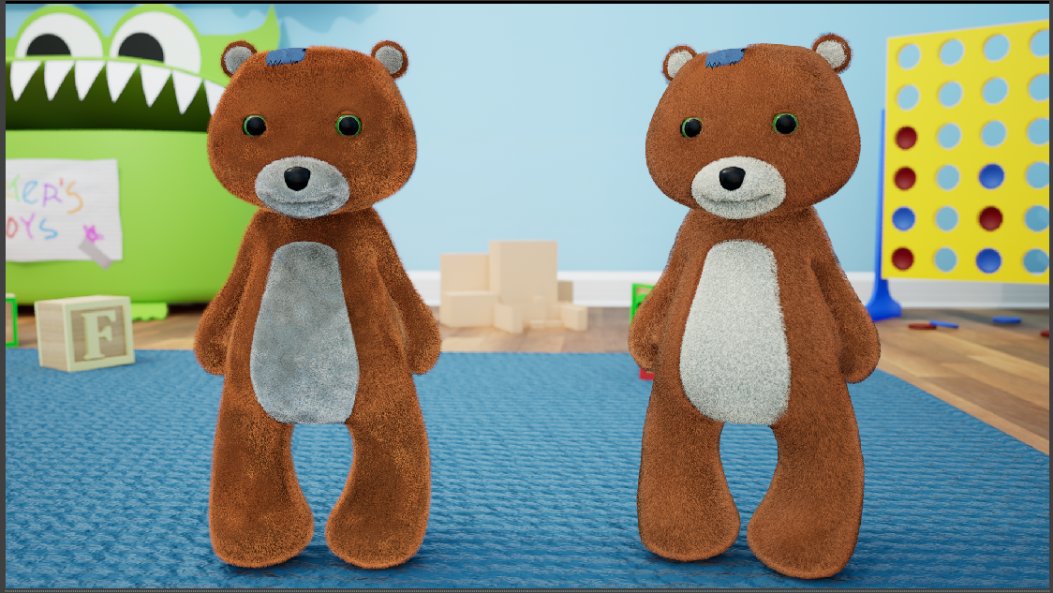 Left: Old, Right: New. Comparing the old to the new fur3 bear down. 1 more character to go -__-
#bearfriends #teddy #bears #3dmax #unreal #unreal5 #animation3d #animations #animationseries #ferntasticanimation #interior #kidsbedroom #3dmodel #blender
#blenderart