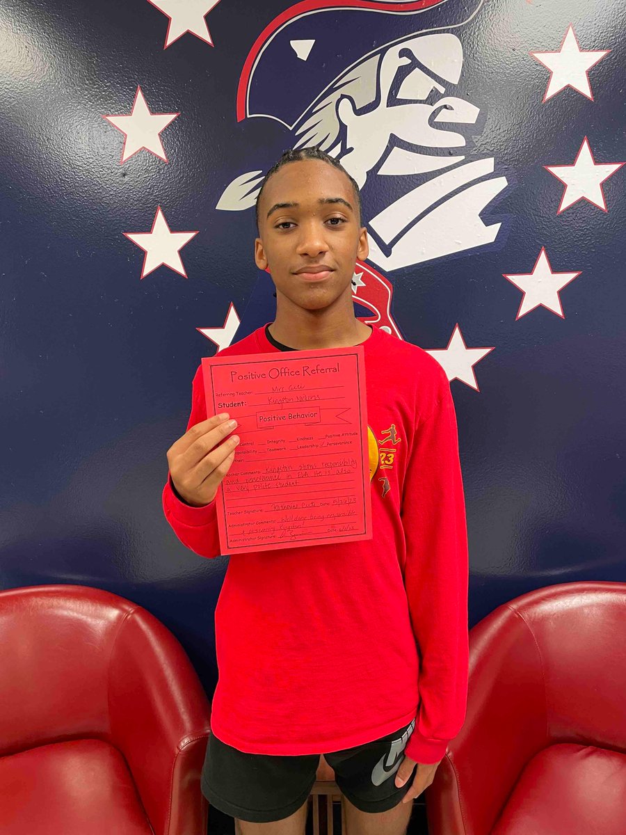 Congratulations to some of our 8th graders for receiving Positive Office Referrals!