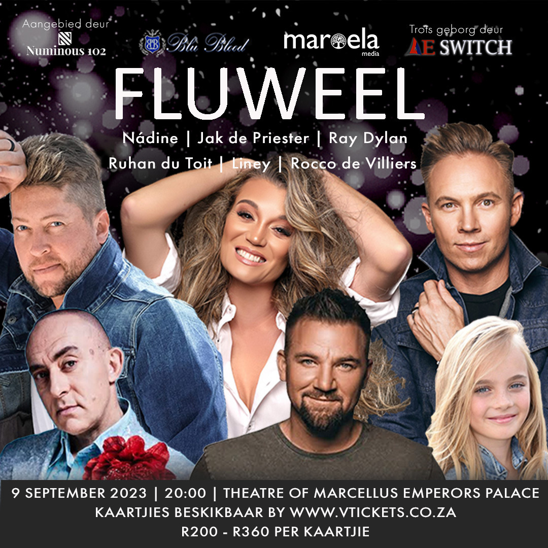 'Fluweel' returns on 9 September for a power packed line-up featuring the musical talents of Nadine, Jak de Priester, Ruhan du Toit, Rocco de Villiers, Ray Dylan & Liney. Tickets from R200 at vTickets.co.za 👉 bit.ly/43GGCfU #WhereMagicHappens #Fluweel