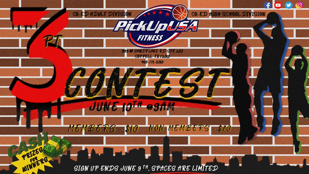 Do you have one of the best shots in the Dallas area? Compete for the title & sign-up today..@pickupusa_coppel #basketball #womensbasketball #mensbasketball #dfwsports #dfwhoops #shooting #dfw #dallas #coppell #girlsbasketball #boysbasketball #itlskills #shootersshoot