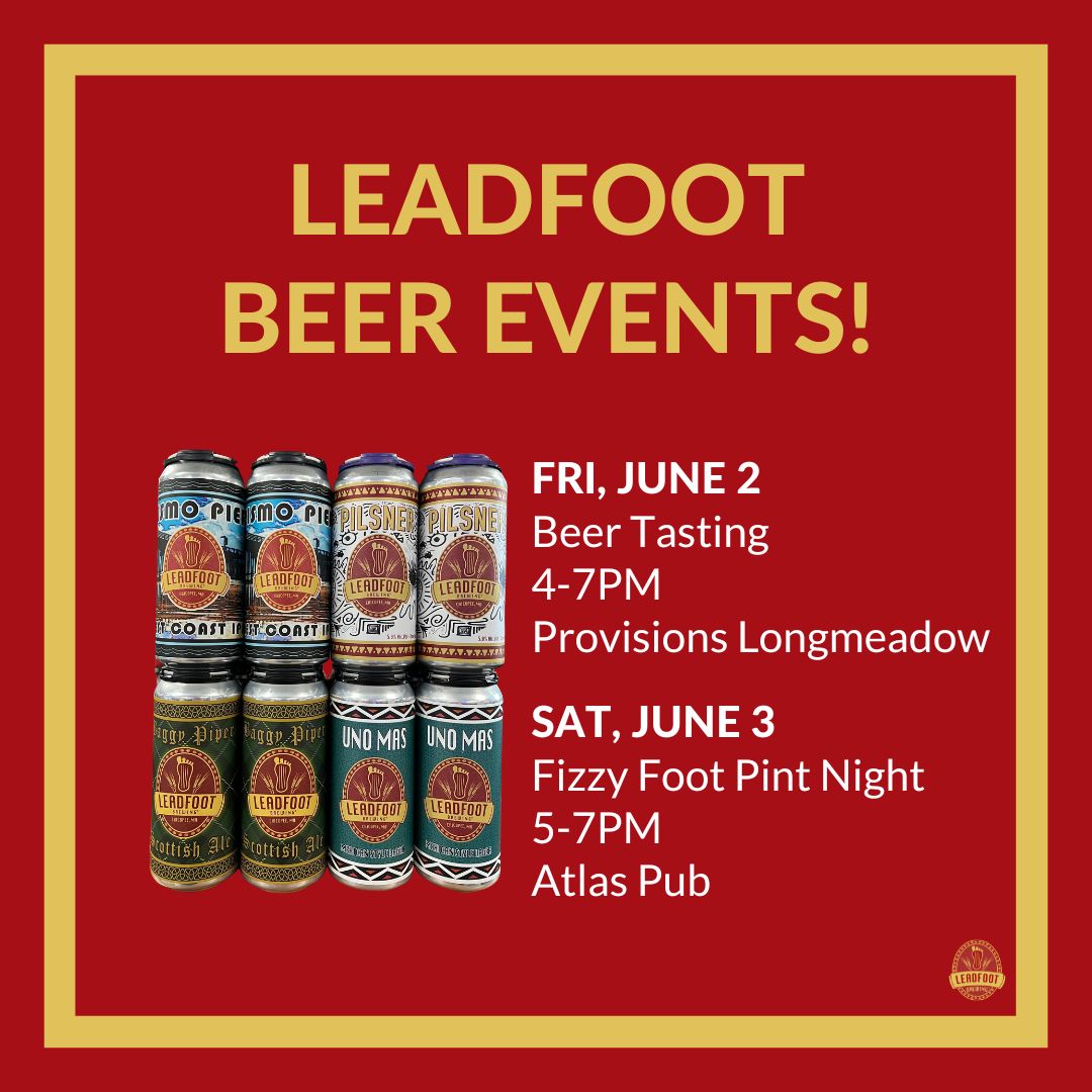 Fan of our hard seltzer? Don't miss Fizzy Foot Pint Night at Atlas Pub tomorrow! Tonight you can sample our brews at Provisions Longmeadow. Cheers!  #weareleadfoot #westernmass