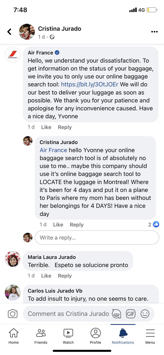 @airfrance  this is the joke of a response we got from all platforms of communication you have!