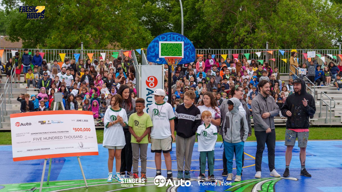 ED_Stingers's tweet photo. 📍 Delton School, Fresh Hoops 2023 Launch Court

The hub of the community. Complete with new poles, backboards, rims, nets, and a custom mural. 

Thank you the the Dragons for hosting us yesterday! 

To learn more about Fresh Hoops head to our website 🔗 https://t.co/V47qNcpmHi https://t.co/wgAQi3osPG