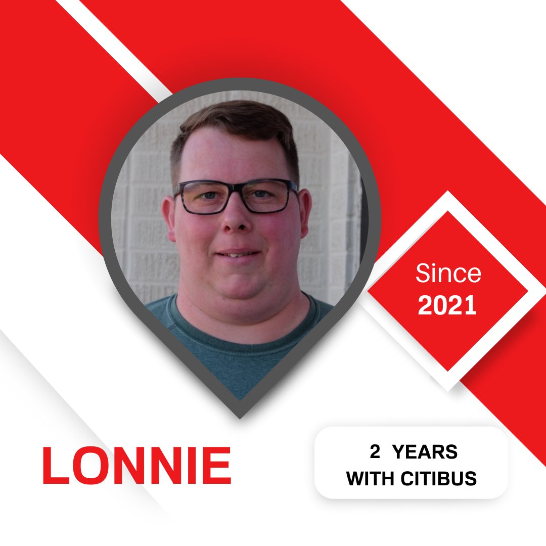 CitibusLubbock's tweet photo. Shoutout to Lonnie for 2 years with Citibus! We are thankful for your hard work and look forward to another year. 

#CitibusLubbock #PublicTransportation #LubbockTx https://t.co/4DYaZjaZJC