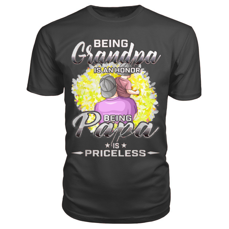 Happykunstore's tweet photo. 👴 Being Grandpa is an Honor, 👨 Being Papa is Priceless! Show off your pride in fatherhood with our heartwarming t-shirt. Order now and wear it with love! ❤️ #Grandpa #Papa #Fatherhood #Love"